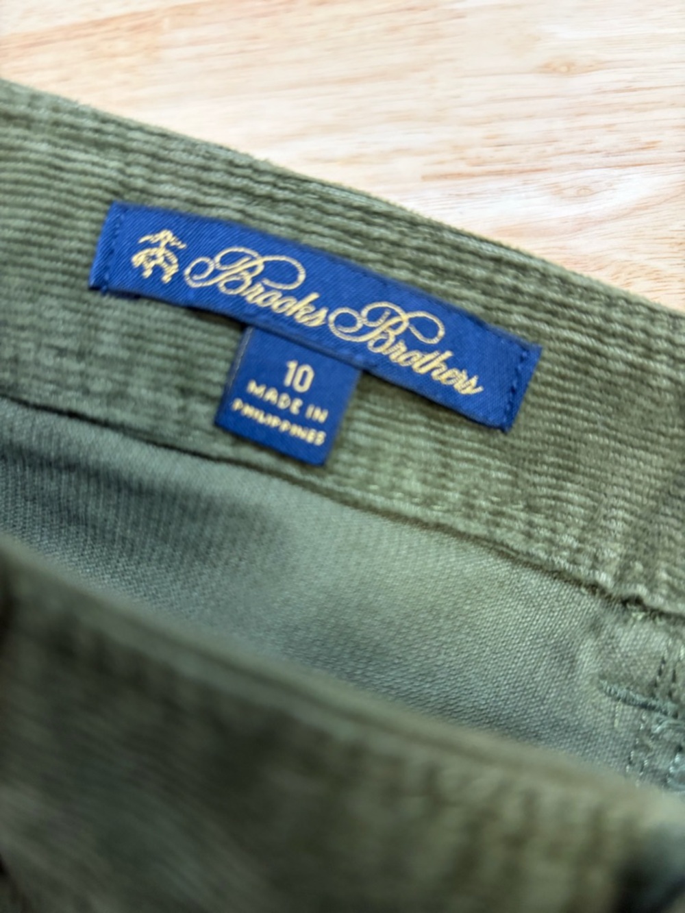 Brooks Brothers Army Olive‎ Green Corduroy Pants Classic Workwear Casual 70s - Picture 4 of 5